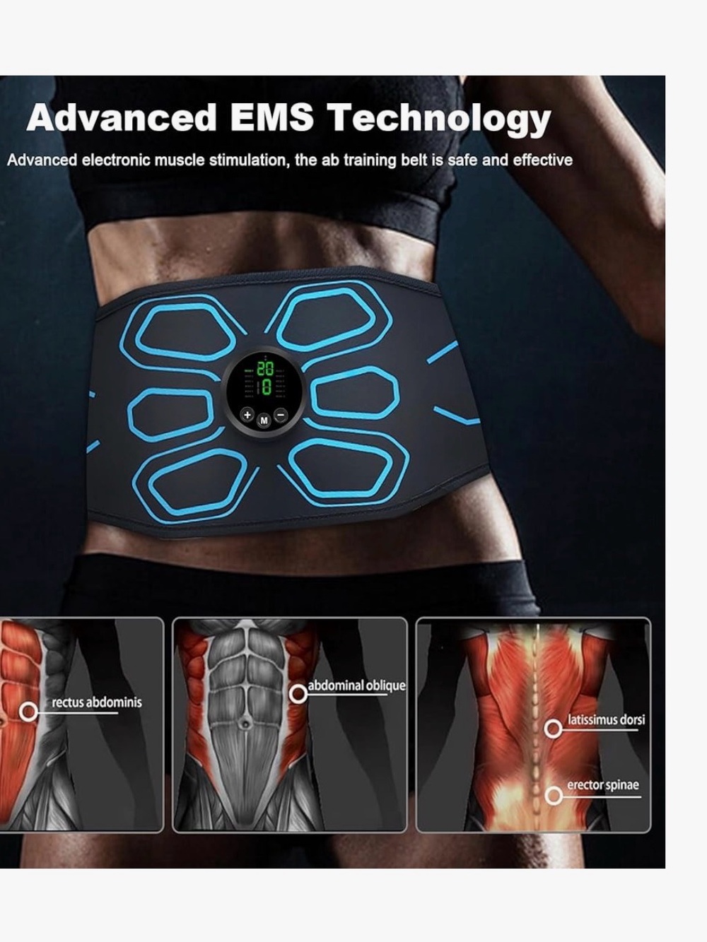 EMS Ab Toning Belt with 7 modes